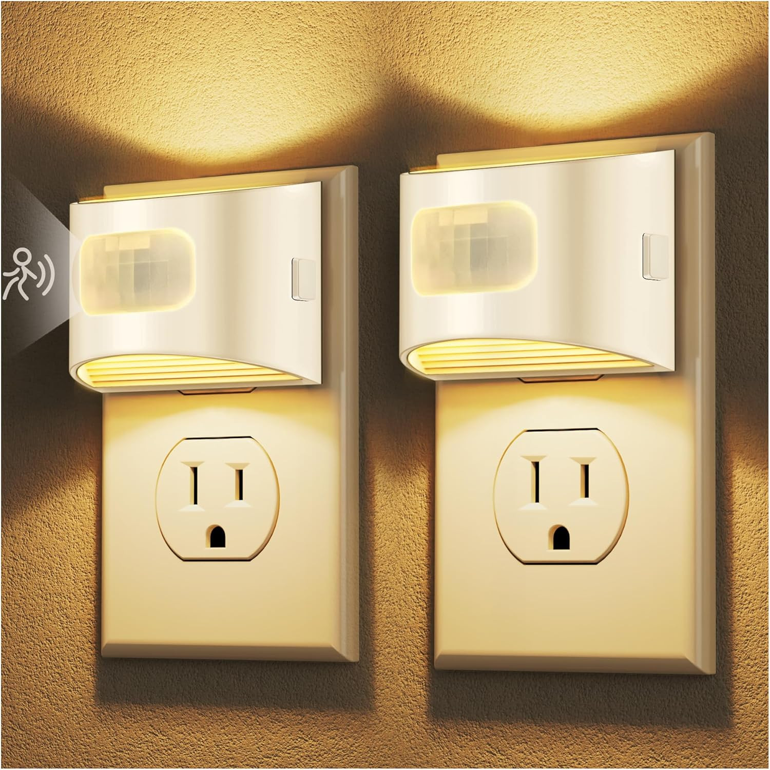 LED Night Light[2 Pack], Night Lights Plug into Wall, 3 Mode Motion Sensor Ni...