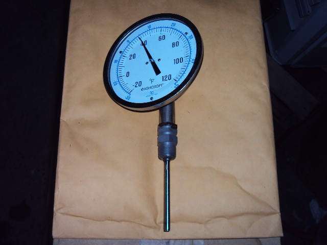 ASHCROFT 50EI60L 040 -20/120 F/C Bimetal Thermom,-20 to 120F, 5"Dial