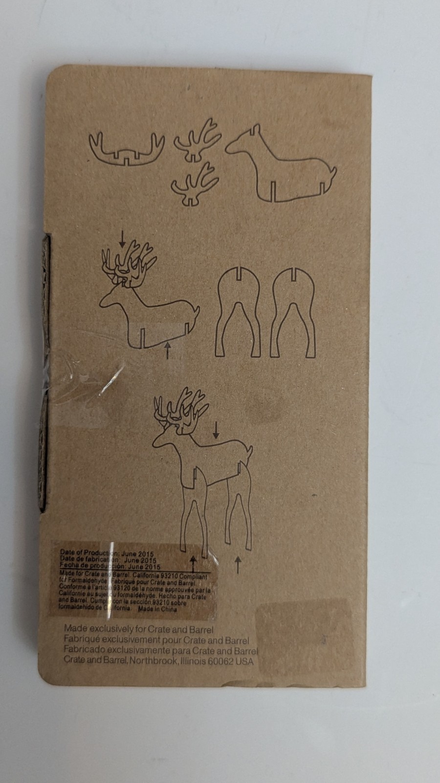 Crate& Barrel Wooden Deer Craft Kit