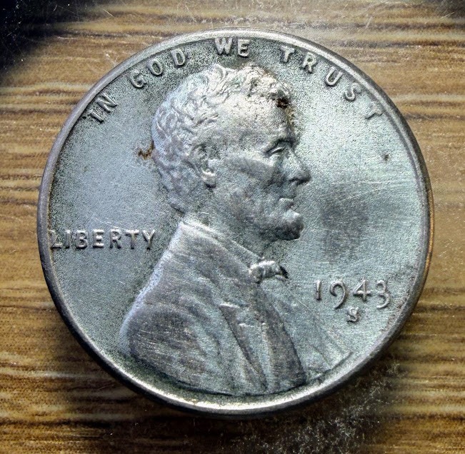 1943-S Lincoln Wheat Cent Steel - Actual Coin Shown - Free Shipping INV#4