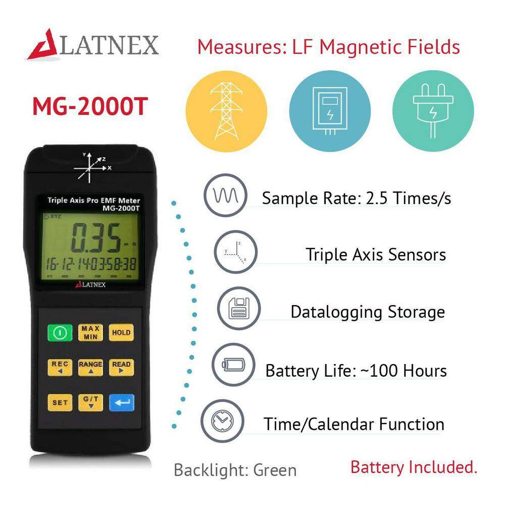MG-2000T Triple Axis Pro EMF Meter