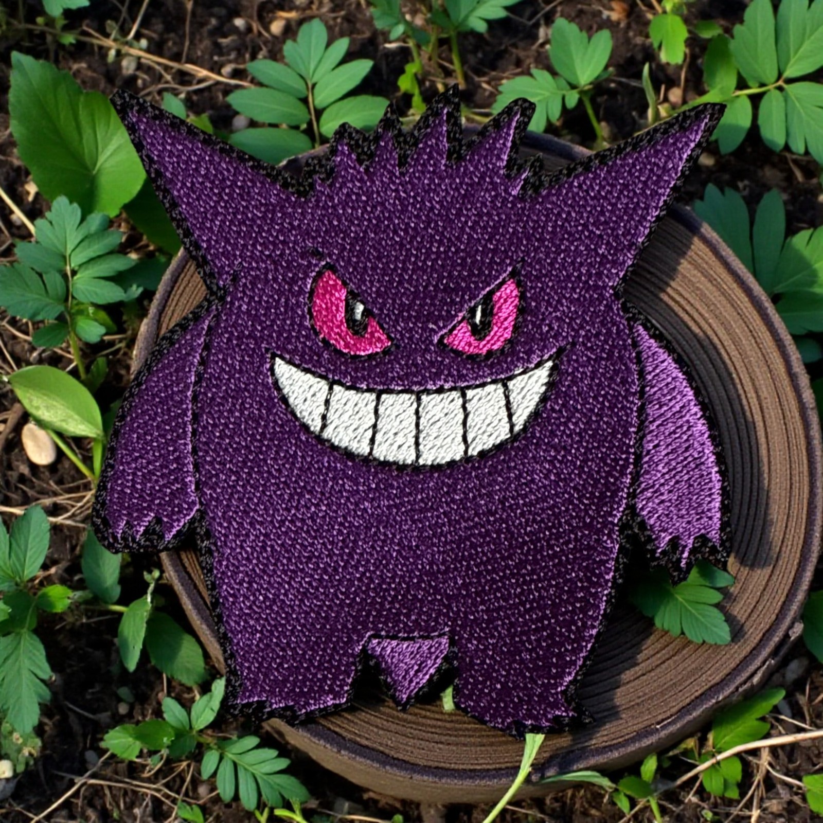 Happy Gengar Pokemon Embroidery Patch 3.03" X 2.96"