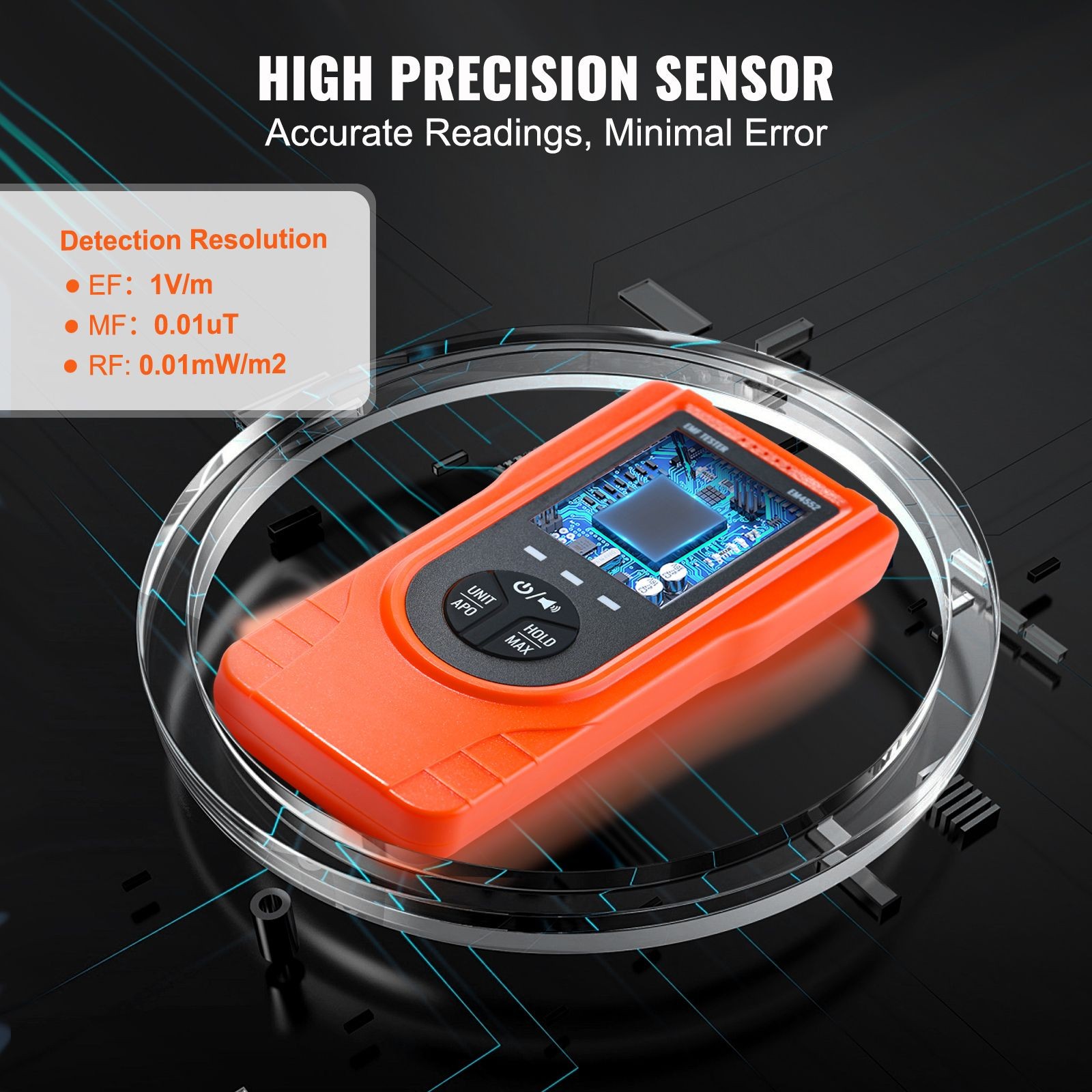 3-in-1 EMF Meter, 5Hz - 3.5GHz, Handheld Rechargeable Electromagnetic