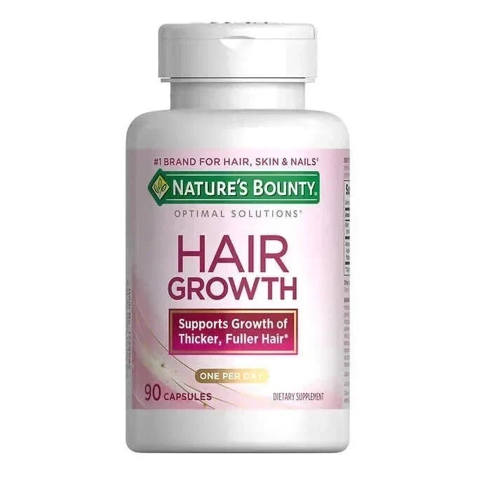 (2 PACK ) Nature's Bounty Hair Growth Supplement 90 Capsules Strong Healthy Hair