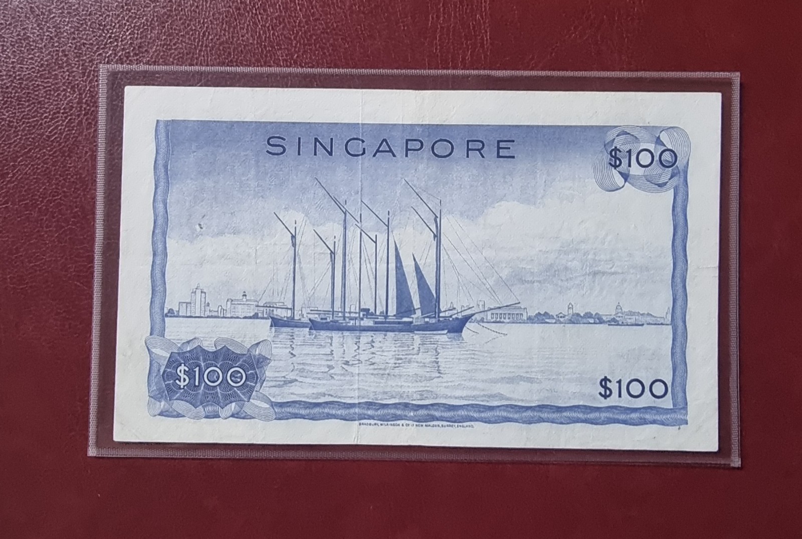 Singapore 100 dollar 1967 prefix 3/A