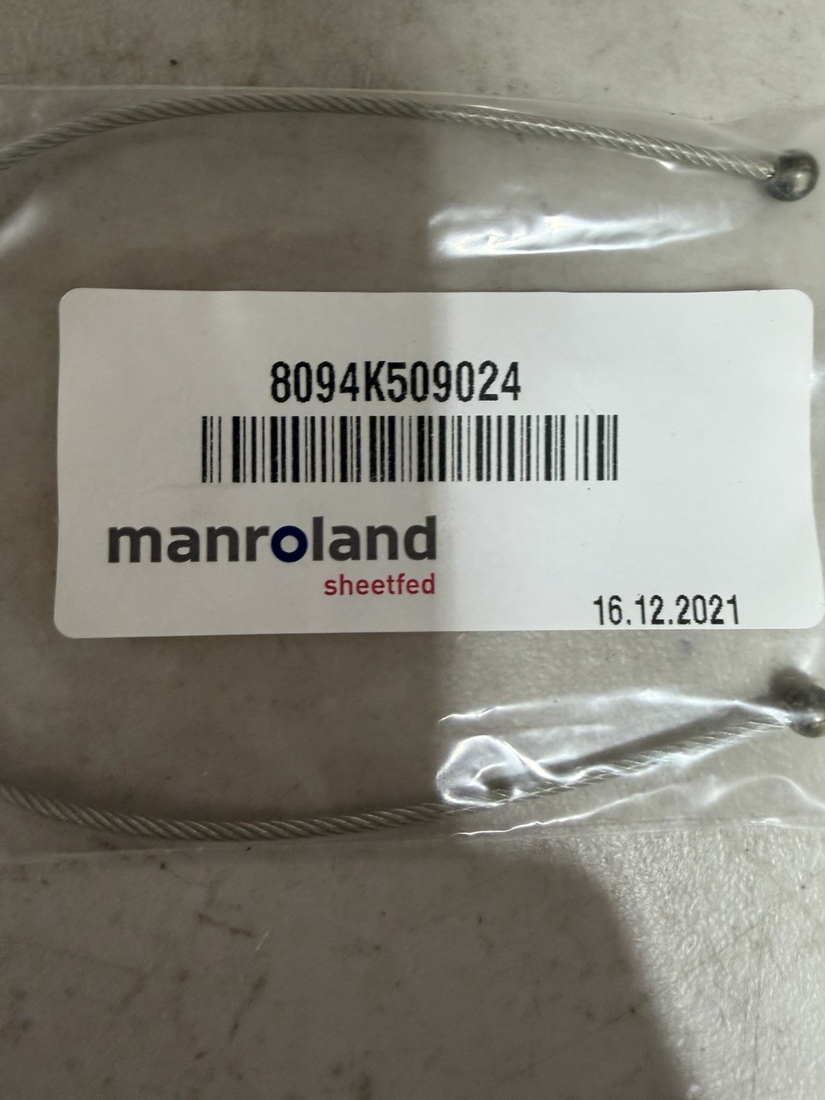 Manroland Sheetfed Printing Press Cable 8094K509024