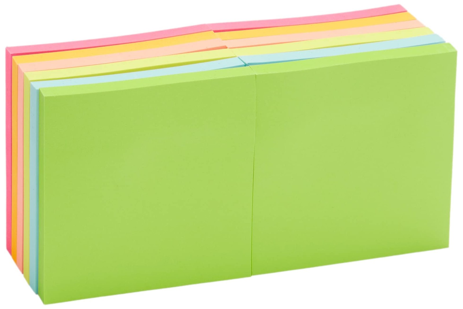 Amazon Basics Square Sticky Notes for Home, Office, School 3" x 3", Assorted