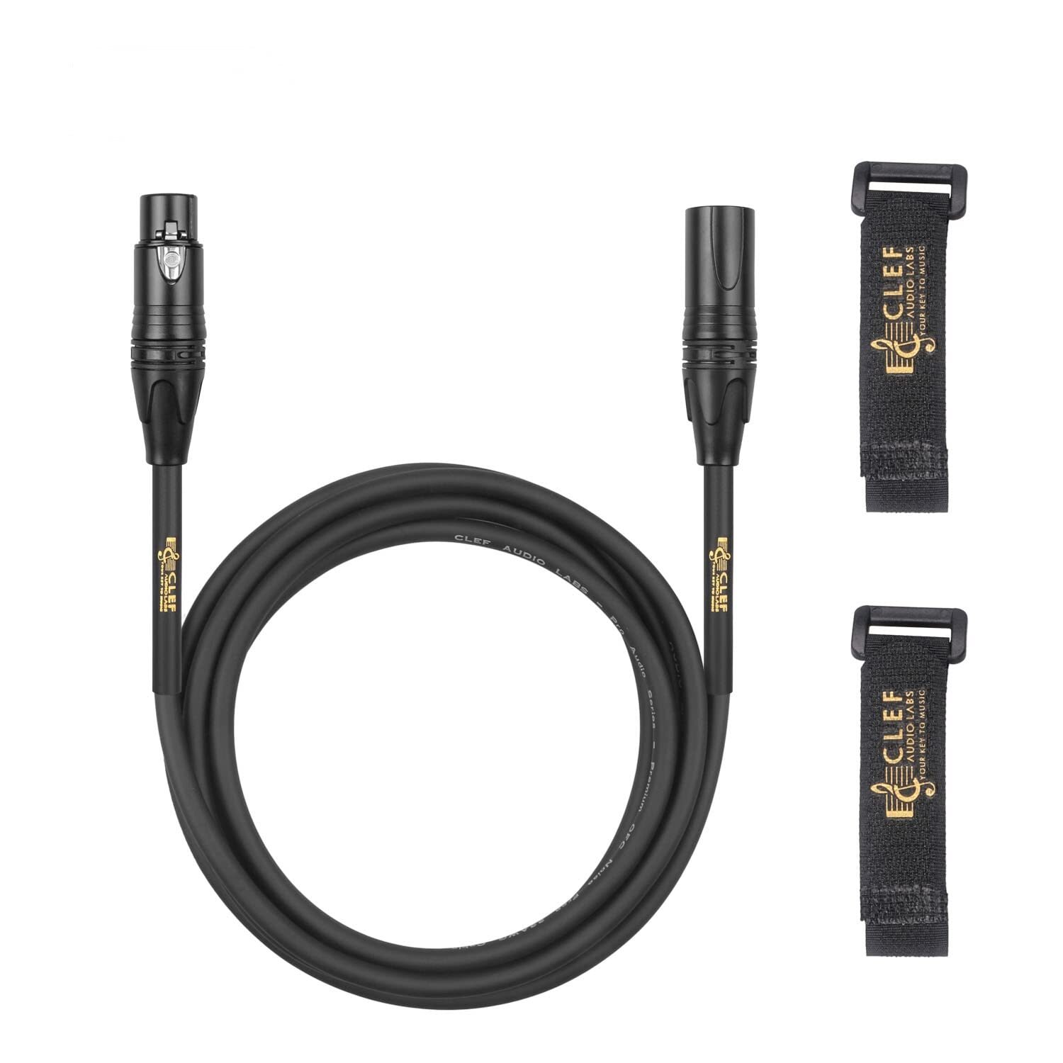 Clef Audio LabXLR Male to XLR Female, Black Zinc Alloy Shell/PVC Jacket -6FT-1PK