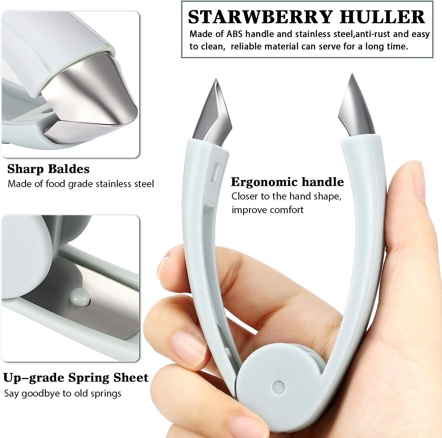 4 Pieces Strawberry Huller Tomato Corer Top Stem Remover Tool [IMAGE]