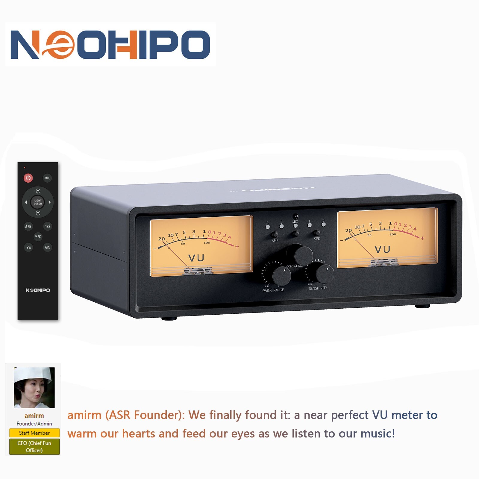 NEOHIPO ET30 Dual Analog VU Meter, 2-Way Amplifier/Speaker Audio Switcher Box