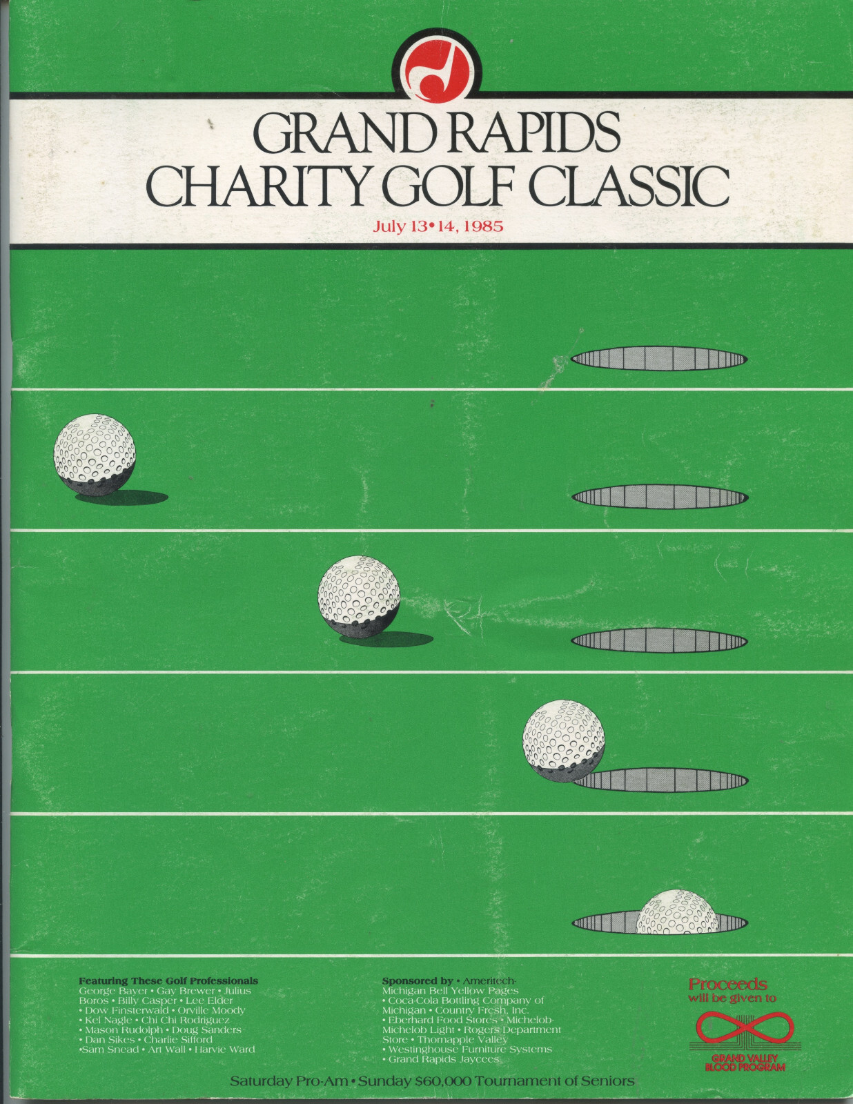 1985 "GRAND RAPIDS CHARITY GOLF CLASSIC" PROGRAM (52 PGS, SNEAD, CHI CHI, BOROS)