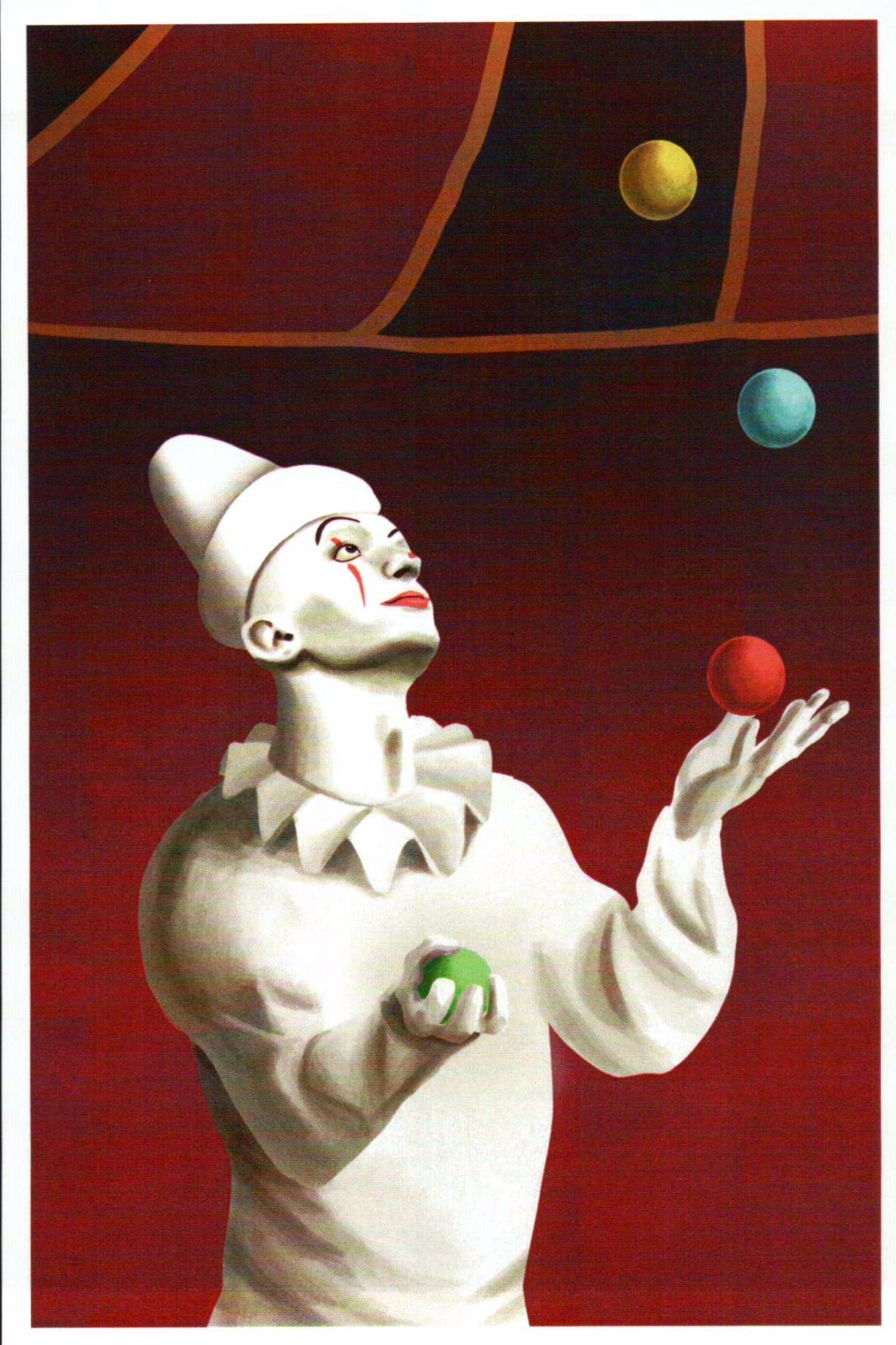 Juggling Clown, Circus Performer, Pantomime, Hat, Balls etc. --- Modern Postcard