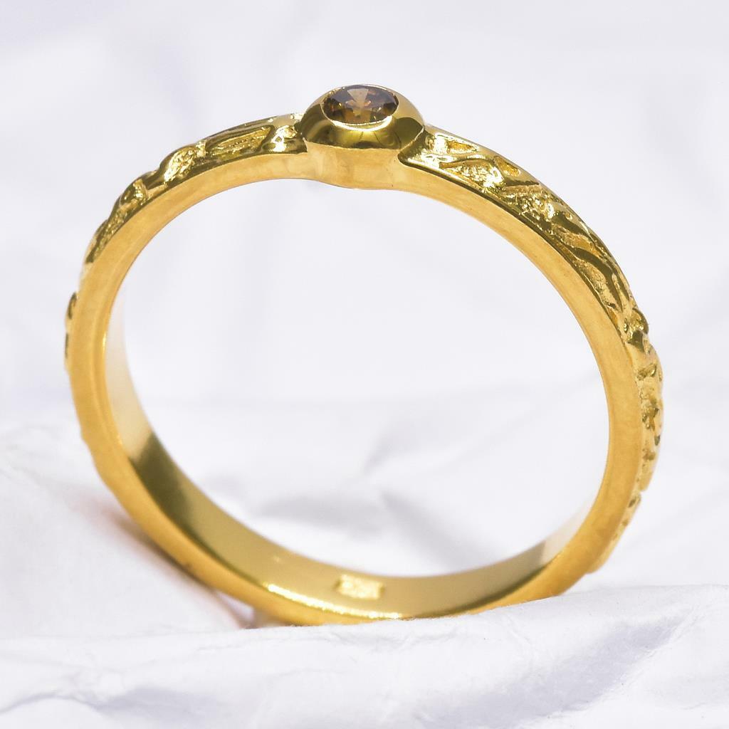 Diamond Ring 0.08ct US size 7 Gold Vermeil Sterling Silver Genuine Natural 2.26g