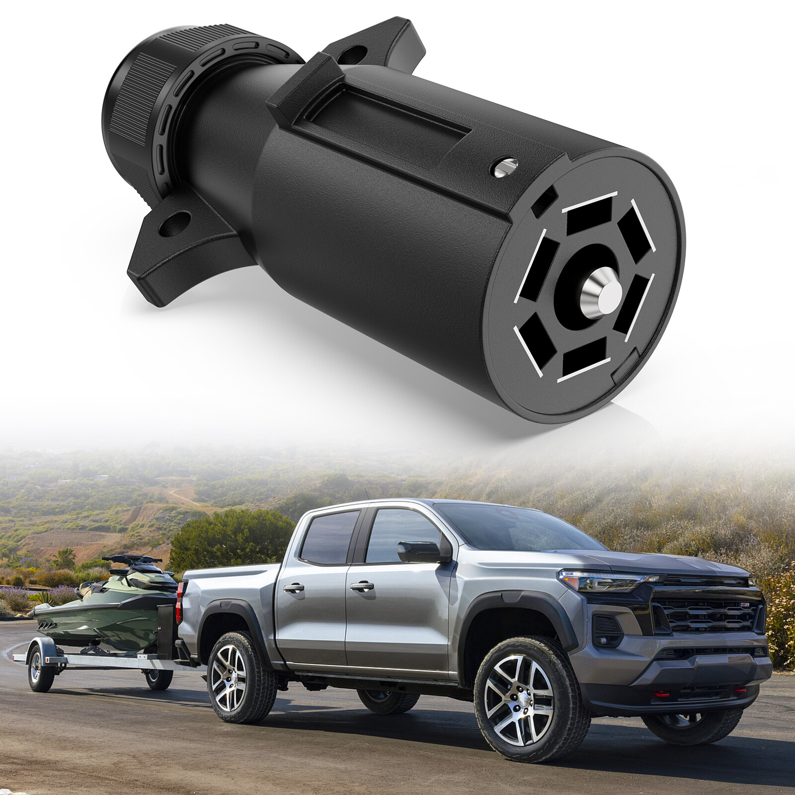 7 Pin Trailer Plug Waterproof 7 Point Trailer Wiring Replacement Plug Adapter