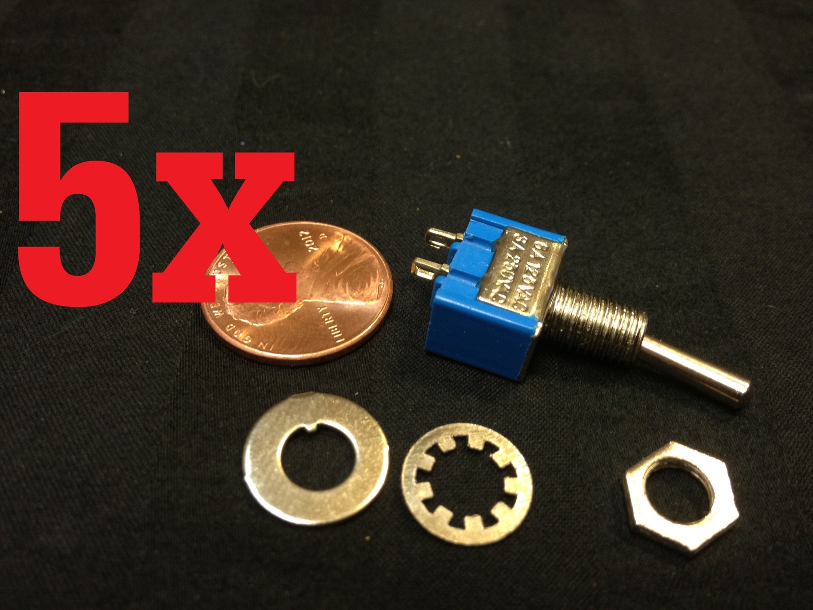 5x ON-OFF Toggle Switch SPST MTS-101 6mm 1/4 sub miniature on off 5pcs  b12