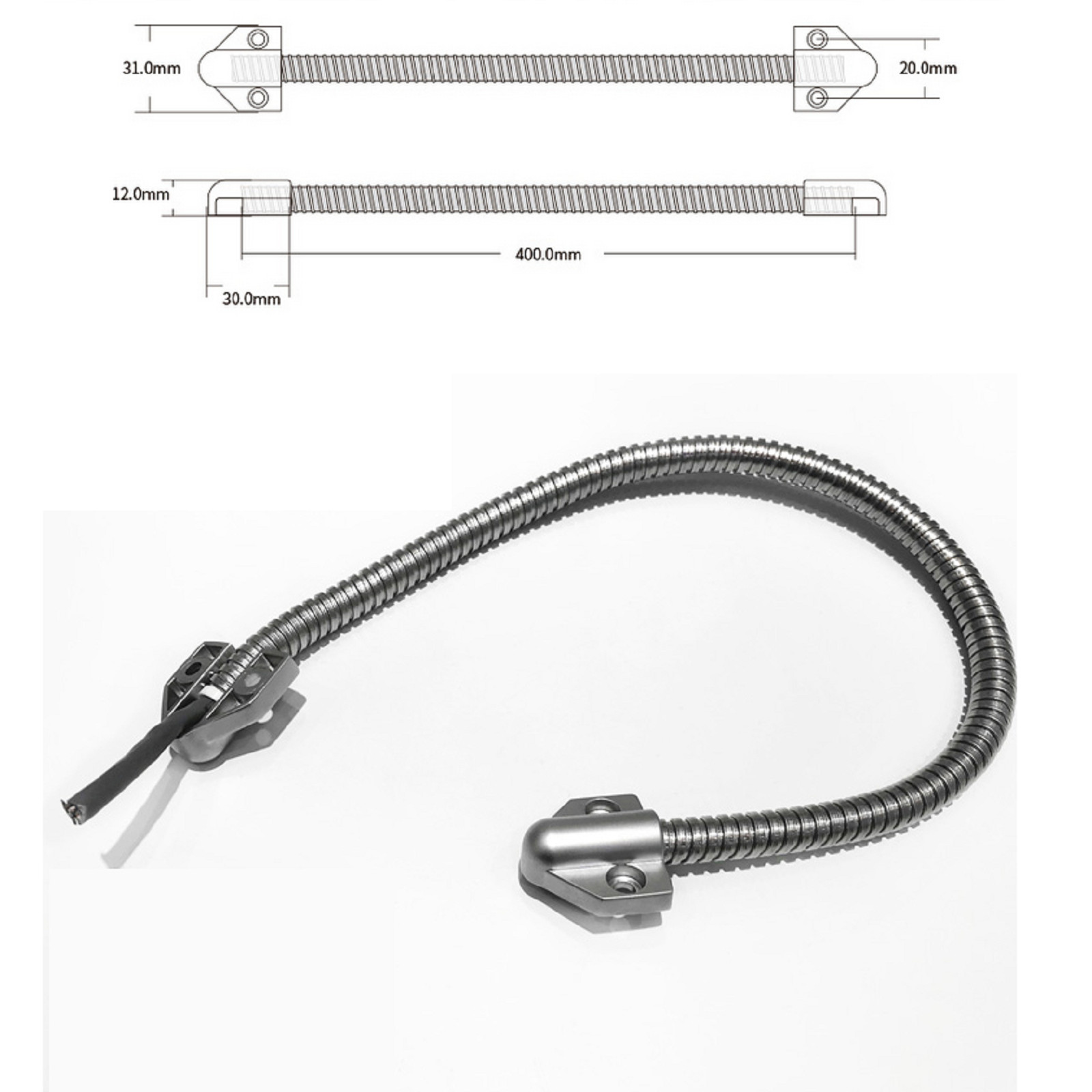 Stainless Steel Door Loop for Exposed Mounting Access Control Wire Protection B