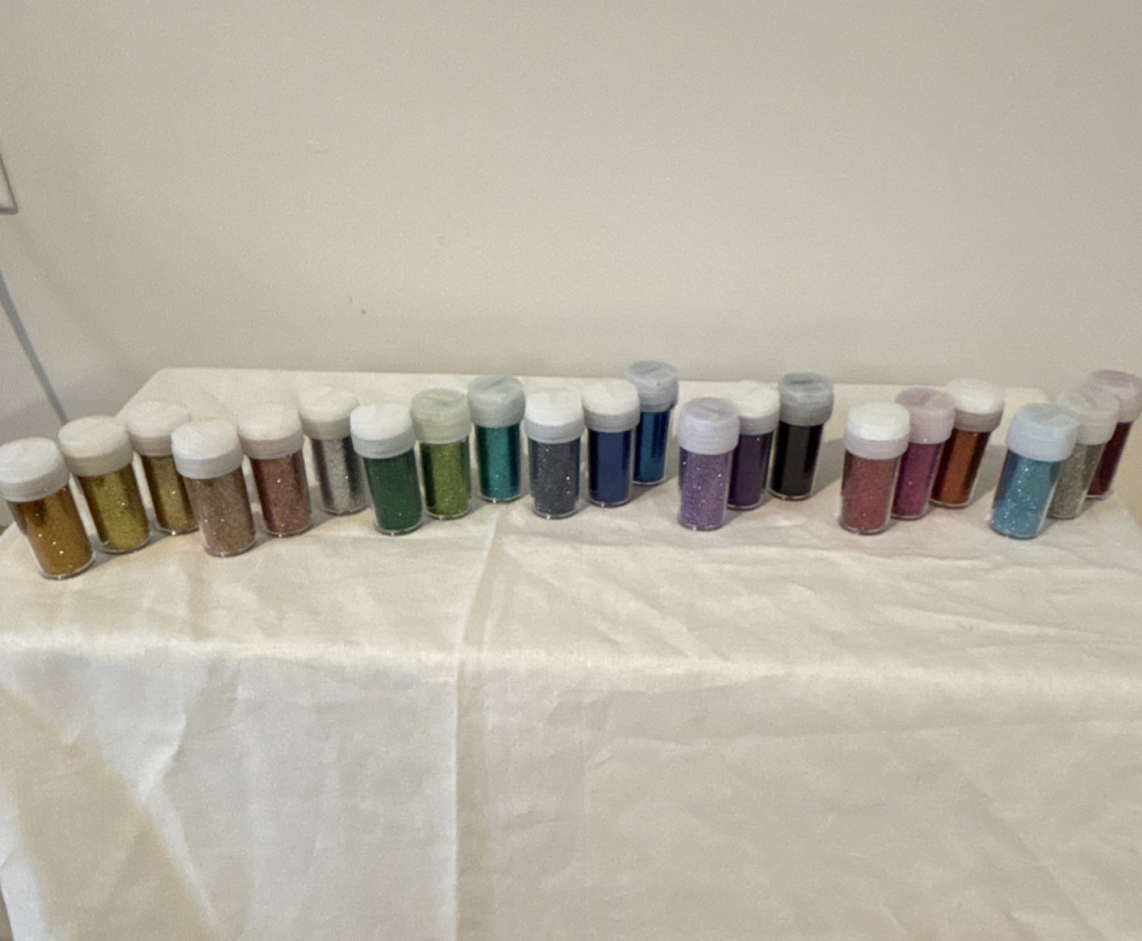 Multicolor Craft Glitter Set of 20 Bottles Jars Assorted Colors 2 Inch Size