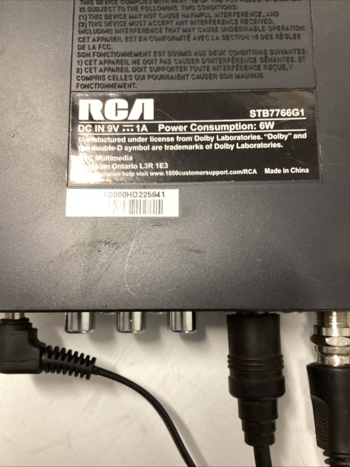 Analog Pass-Through Dolby Digital STB7766G1 with Power Cord-NO REMOTE T-317