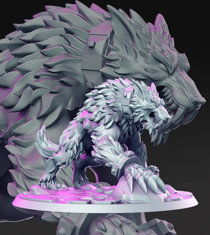 Dungeons & Dragons, DND TTRPG, Wargaming - Gargantuan Beast - Fenrir - Wolf