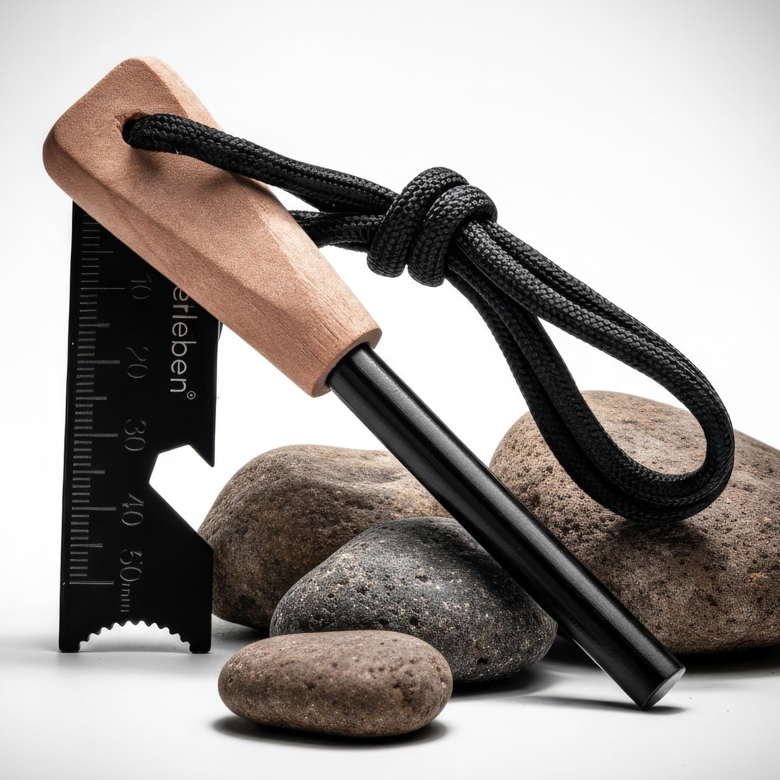 Ferro Rod Fire Starter Survival Tool - 15,000 Strikes, Waterproof, Multi-Tool La
