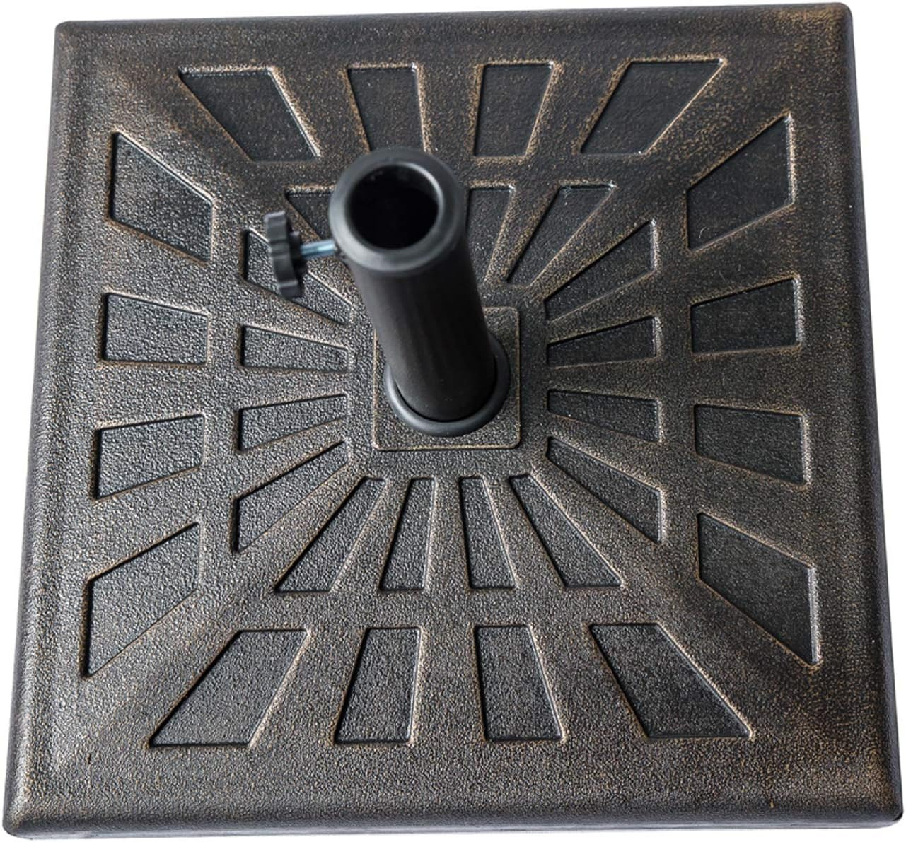 42 Lb Heavy Duty Square Base Stand for Outdoor Patio Market Table Umbrella, Bron