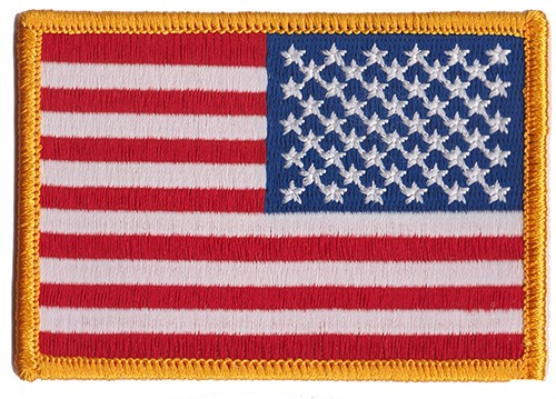 USA Flag / American Flag Embroidered Patch 3 1/2" x 2 1/2" NEW