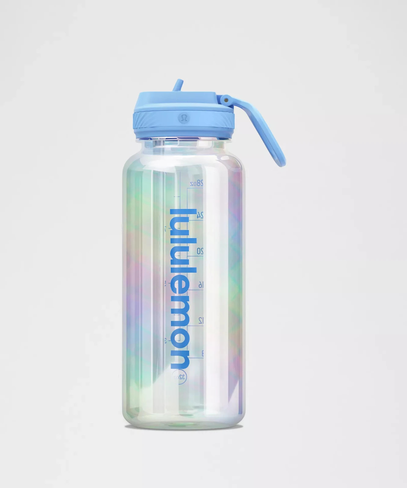 Lululemon Back To Life Clear Bottle 32oz with Straw Lid *Iridescent