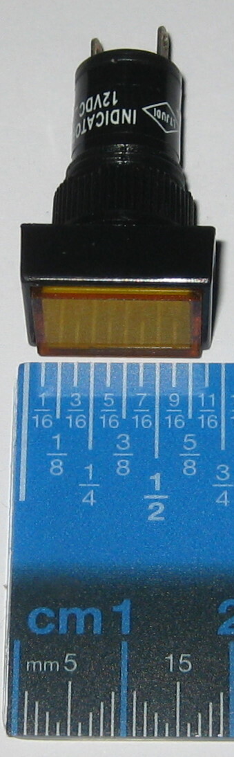5 X Panel Mount Rectangular LED Indicator - Amber - Plastic Case - 3 to 12 V DC