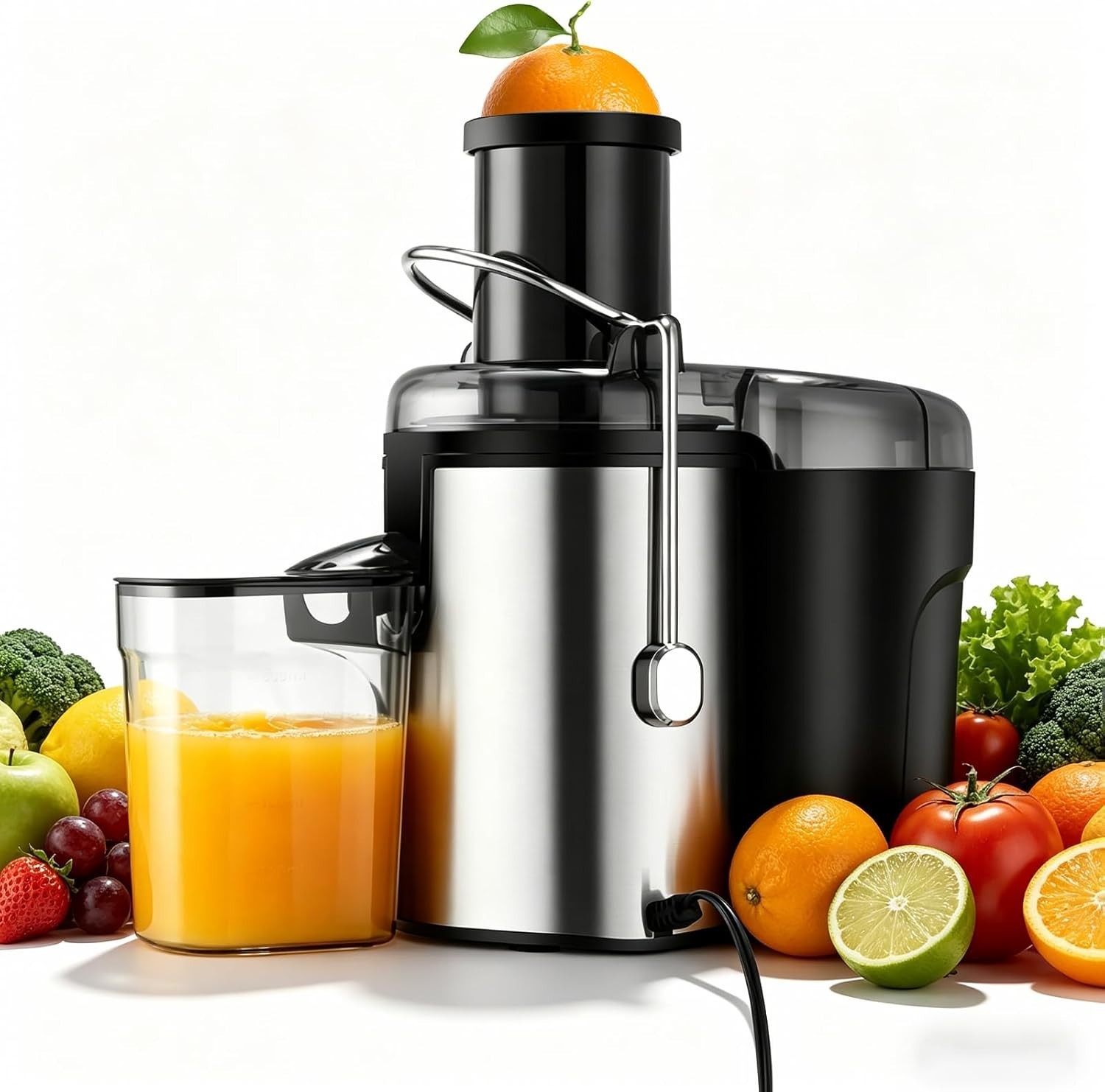 Juicer Machine, 500W Centrifugal Juicer Extractor with 3 Speed & Wide Mouth