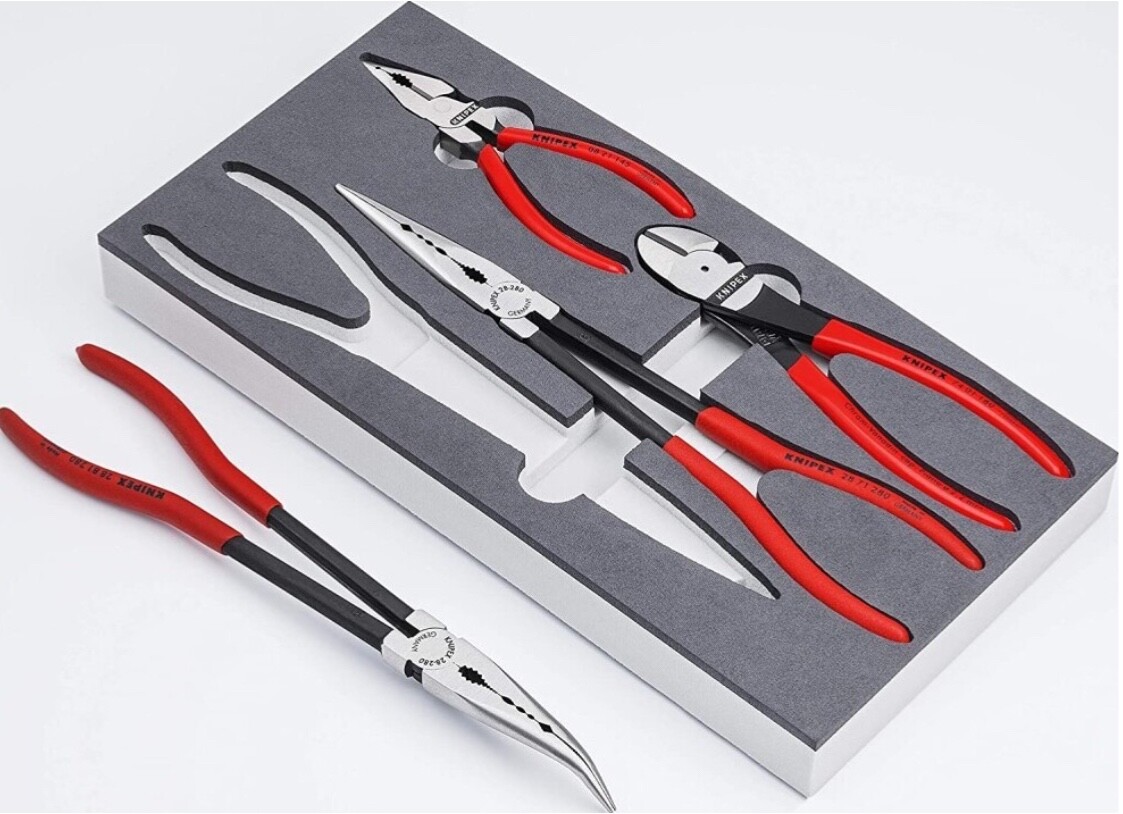 KNIPEX #00 20 01 V16 - 4PC AUTOMOTIVE PLIERS SET W/FOAM TRAY