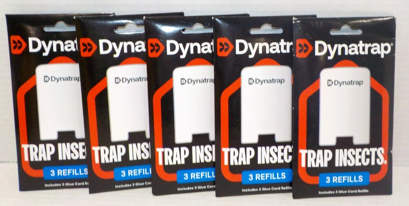 Lot 5 DYNATRAP Trap Insects 15 tOTAL Glue Card REFILLS (DT3007, & DT3007W) L@@K!