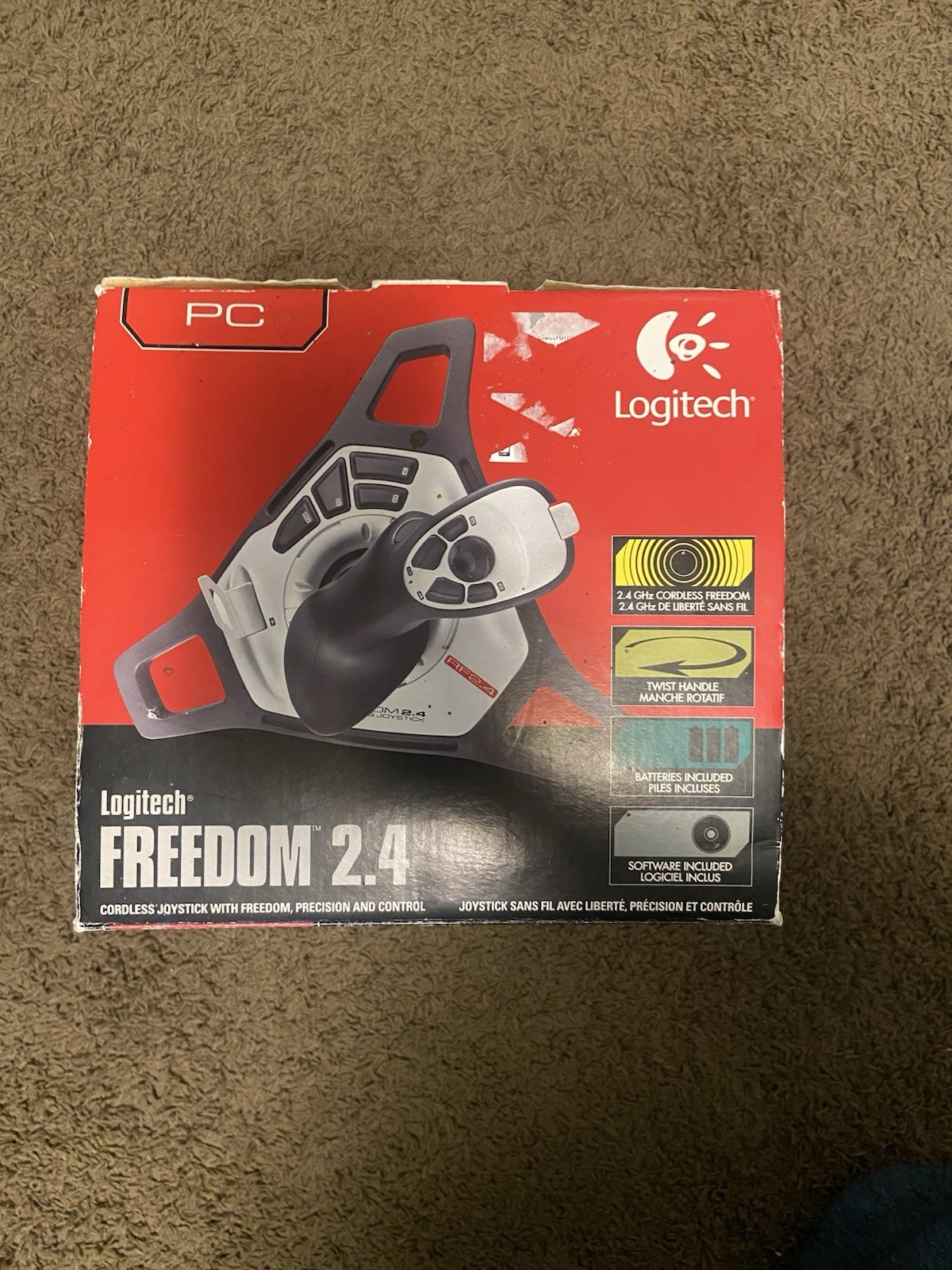 Logitech Freedom 2.4 Wireless USB Joystick for PC Mac, Programmable NO DONGLE