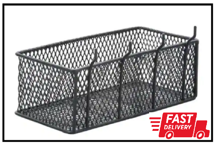 Steel Mesh Pegboard Basket in Black(2-Pack)