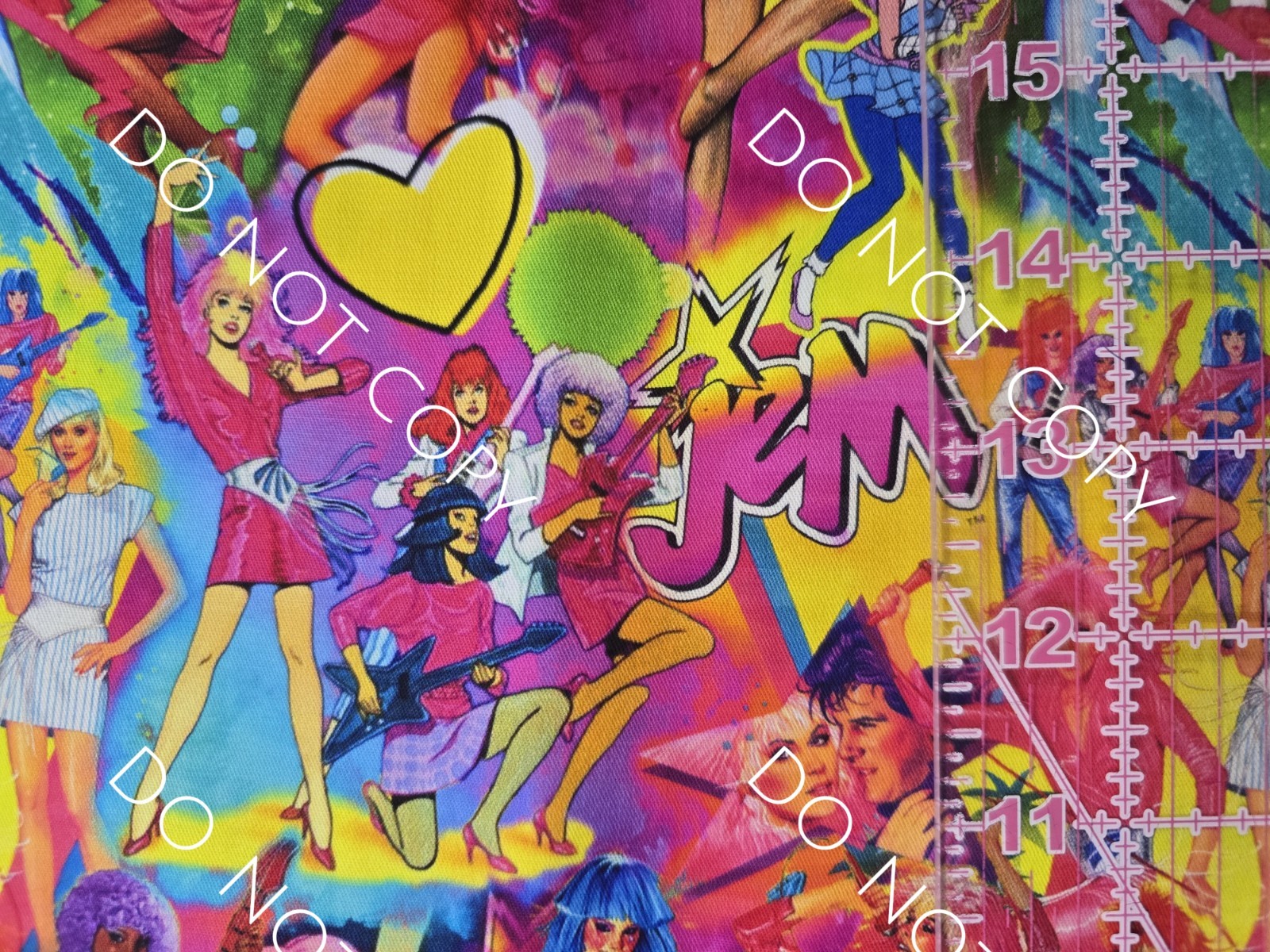 Custom 100% Cotton Woven Fabric Jem Misfits Band Tv Show By The 1/4 Yard 9x56 V3
