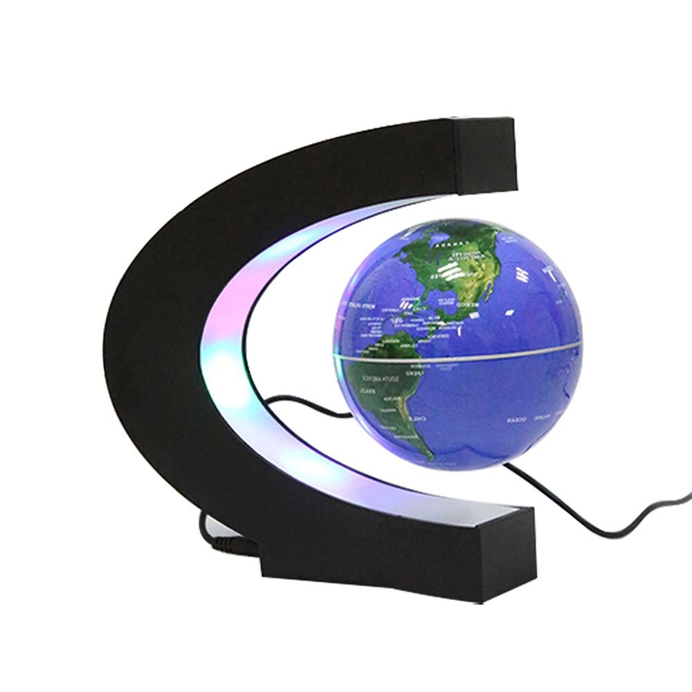 Floating Globe with Lights Shape Magnetic Levitation Floating Globe World Map...