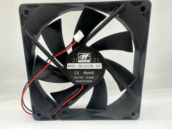 1 pcs  C&C Fan CHA12012RL-25B  DC12V 0.20A 120 x 25MM 2 pin  chassis/power fan