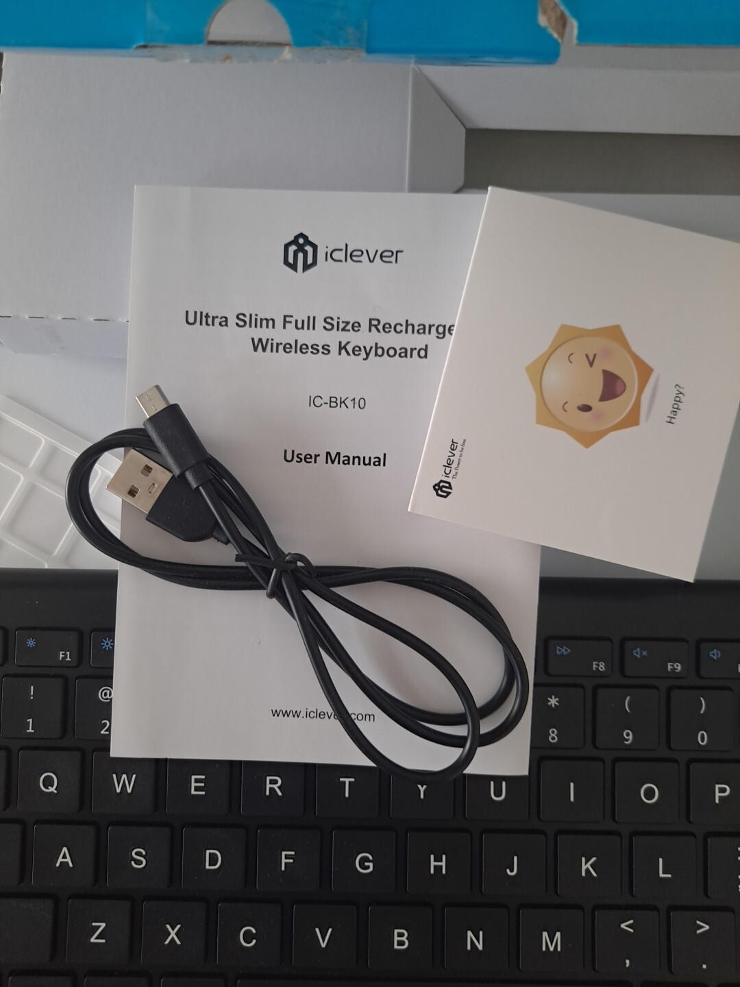 iClever IC-BK10 Multi Device Connection Rechargeable Wireless Keyboard Black NOB
