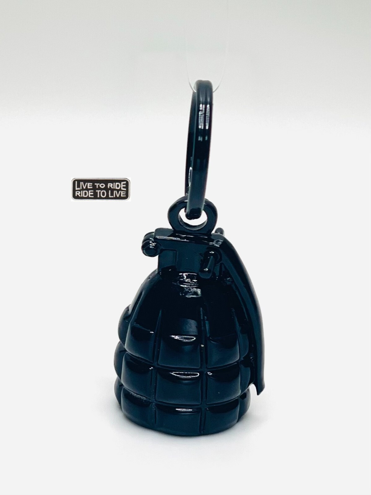 BLACK Grenade GUARDIAN BELL w/ FREE RIDE TO LIVE BIKER PATCH gift motorcycle