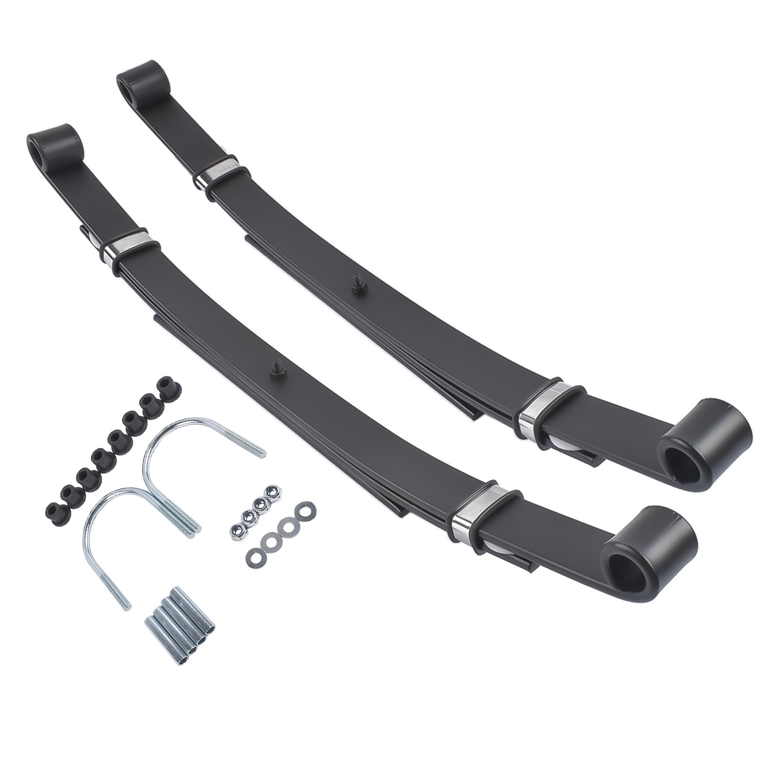 Rear Leaf Spring Replacement 3-Leaf Steel Suspension for Club Car DS 1982- Black