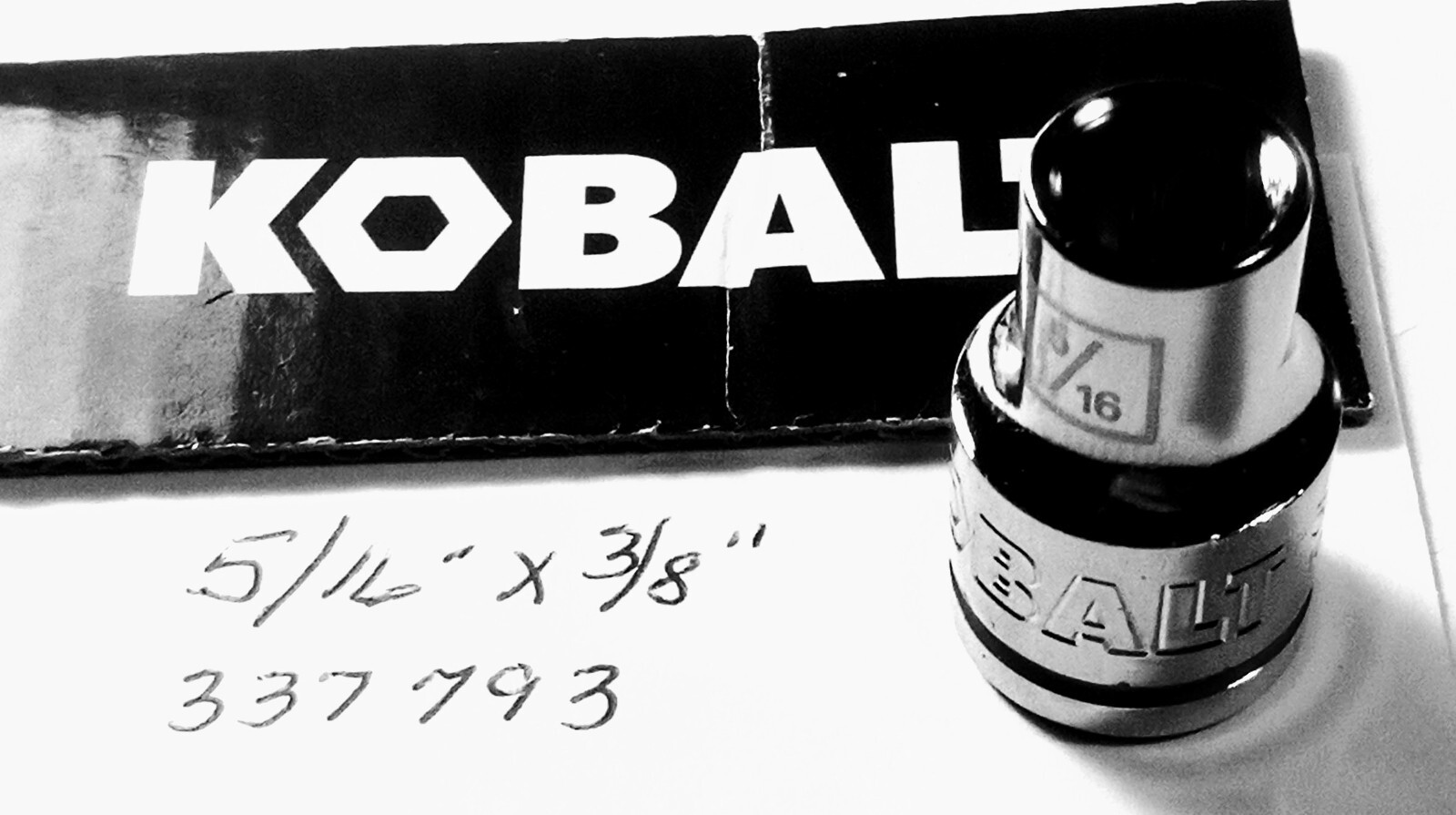 Kobalt  5/16" x 3/8" Dr Standard Chrome Socket  6 Pt  # 337793 Free USA Shipping