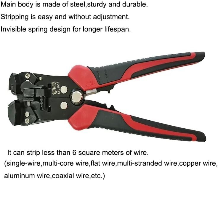 Self Adjusting Insulation Wire Stripper Cutter Crimper Cable Stripping Tools RED