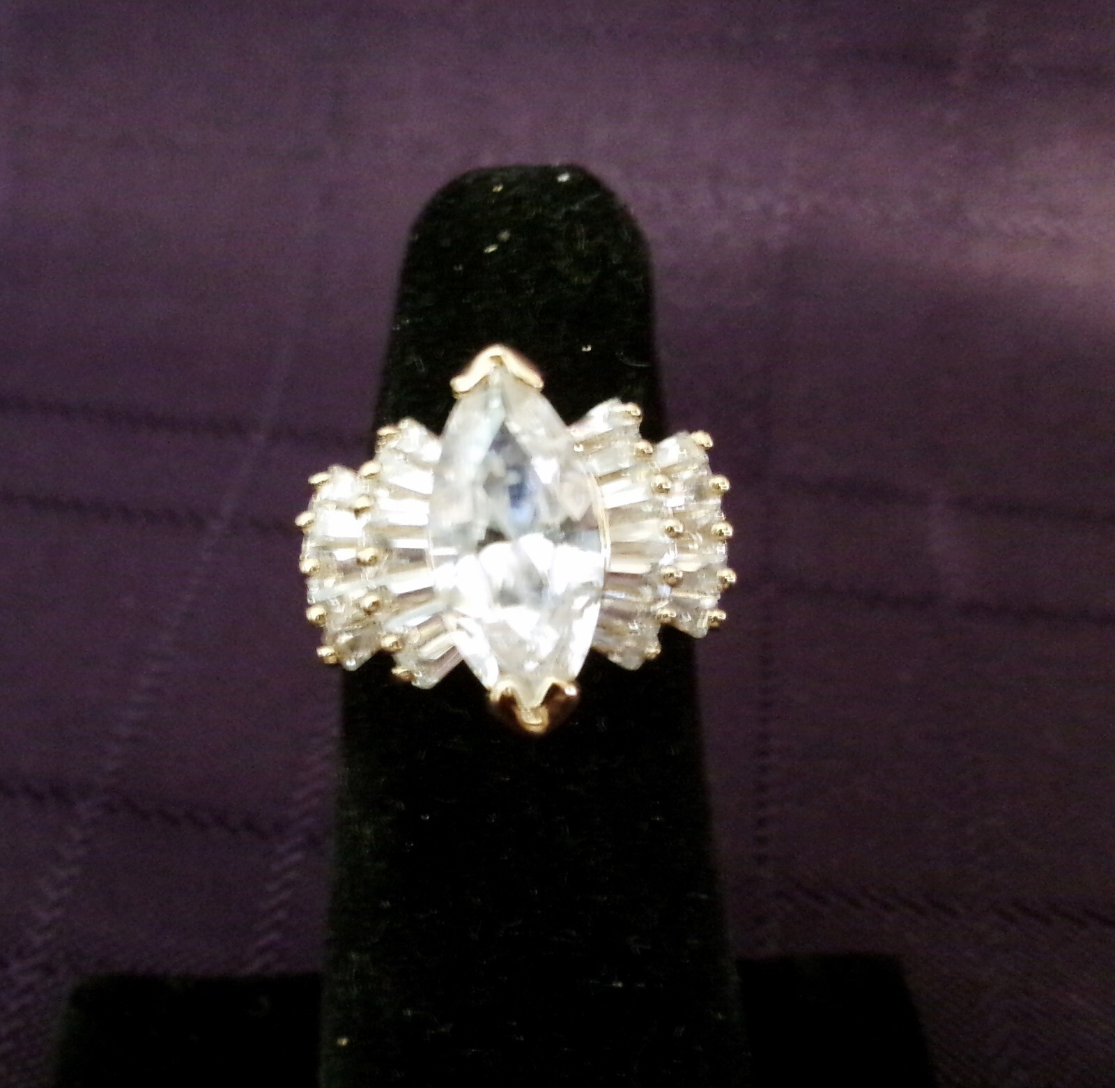 Park Lane  HOSTESS ONLY RING - Size 6 - BAGUETTE CZ's in 18K Gold Plate -  BLING