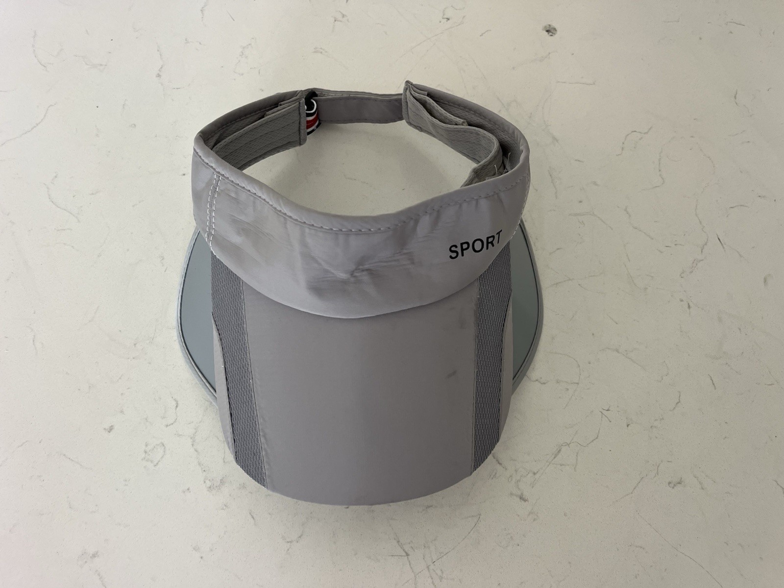 Gray Adjustable Golf Visor Polyester Sport Hat Unisex Solid Logo Summer
