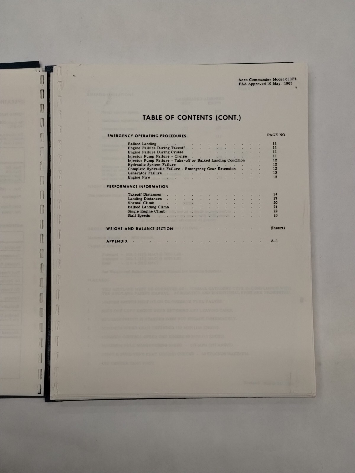 Grand Commander 1968 Model 680FL Flight Manual-Original