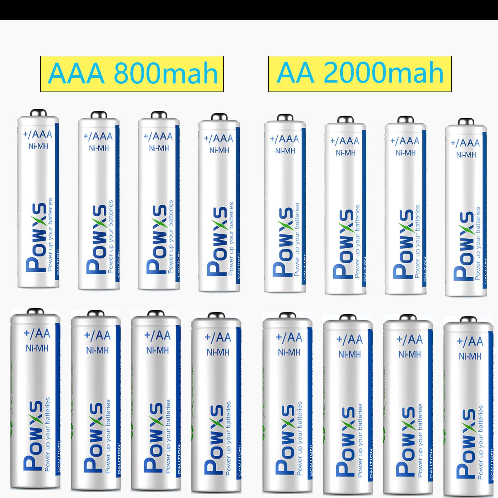 Lot AA 2000mah / AAA 800mAh Rechargeable Batteries 1.2V for Garden Solar Light