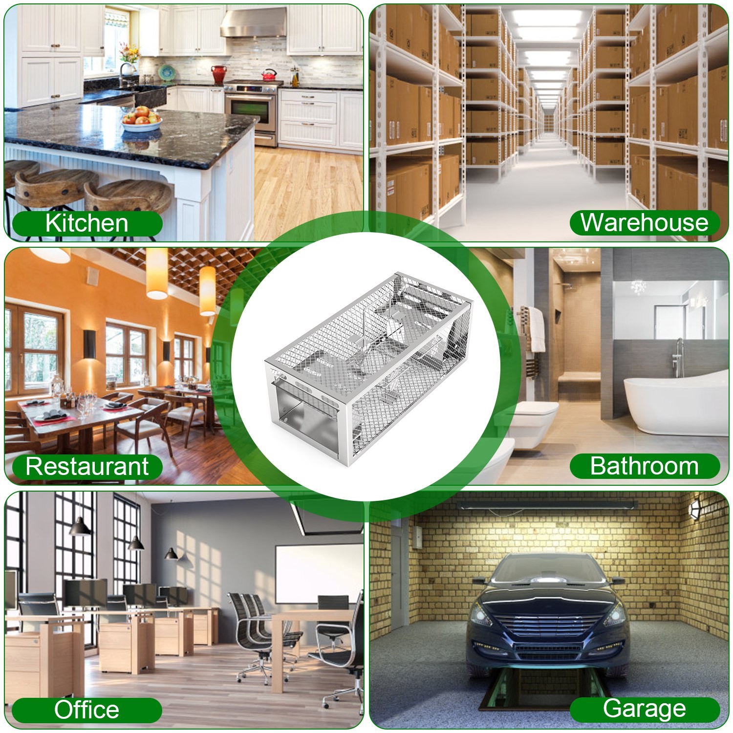 2Pcs 2-Door Humane Rat Trap Automatic Continuous Garden Mouse Trap Animal Cage