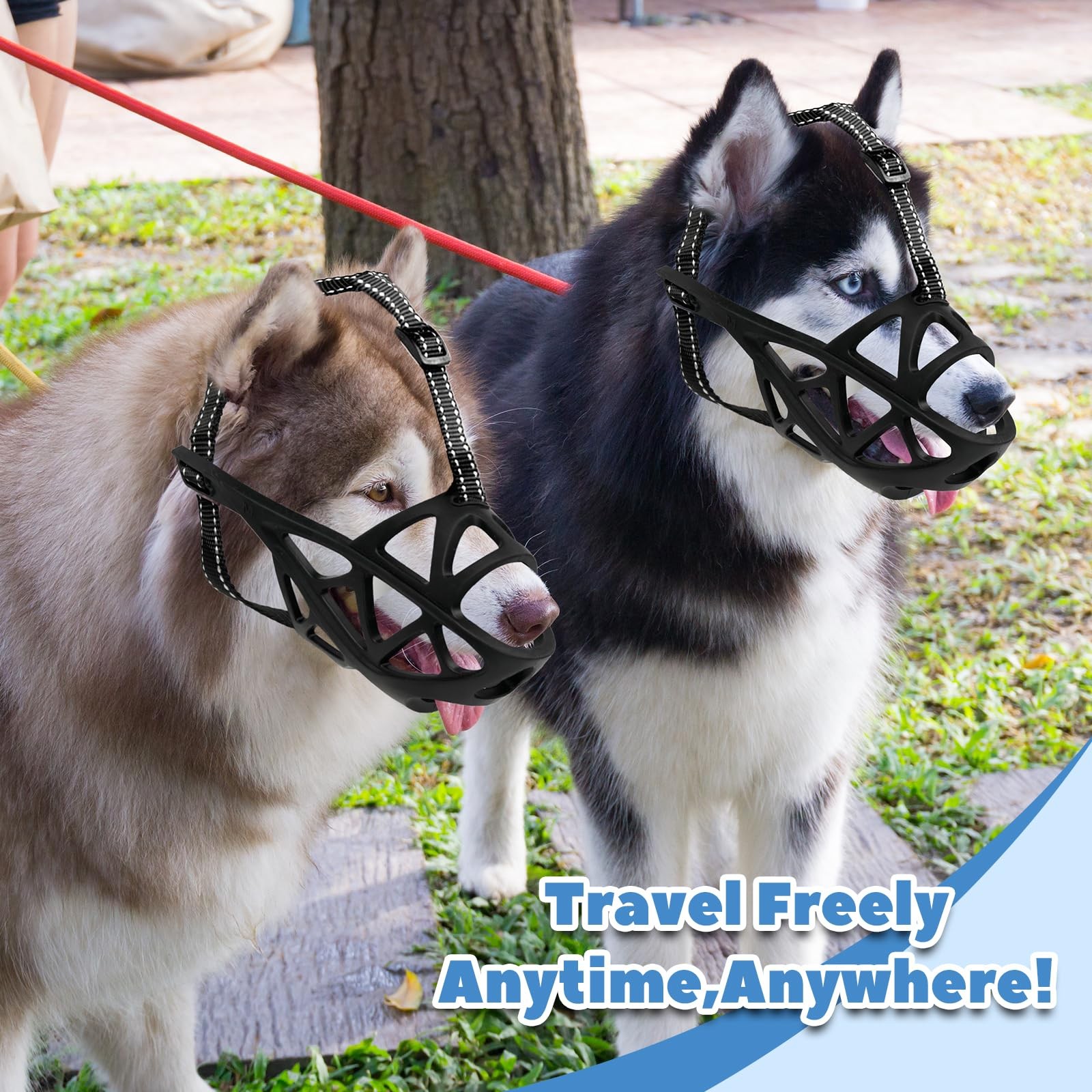 Dog Muzzle for Large Medium Dogs Small Breathable Basket Muzzle for Long-Nose...