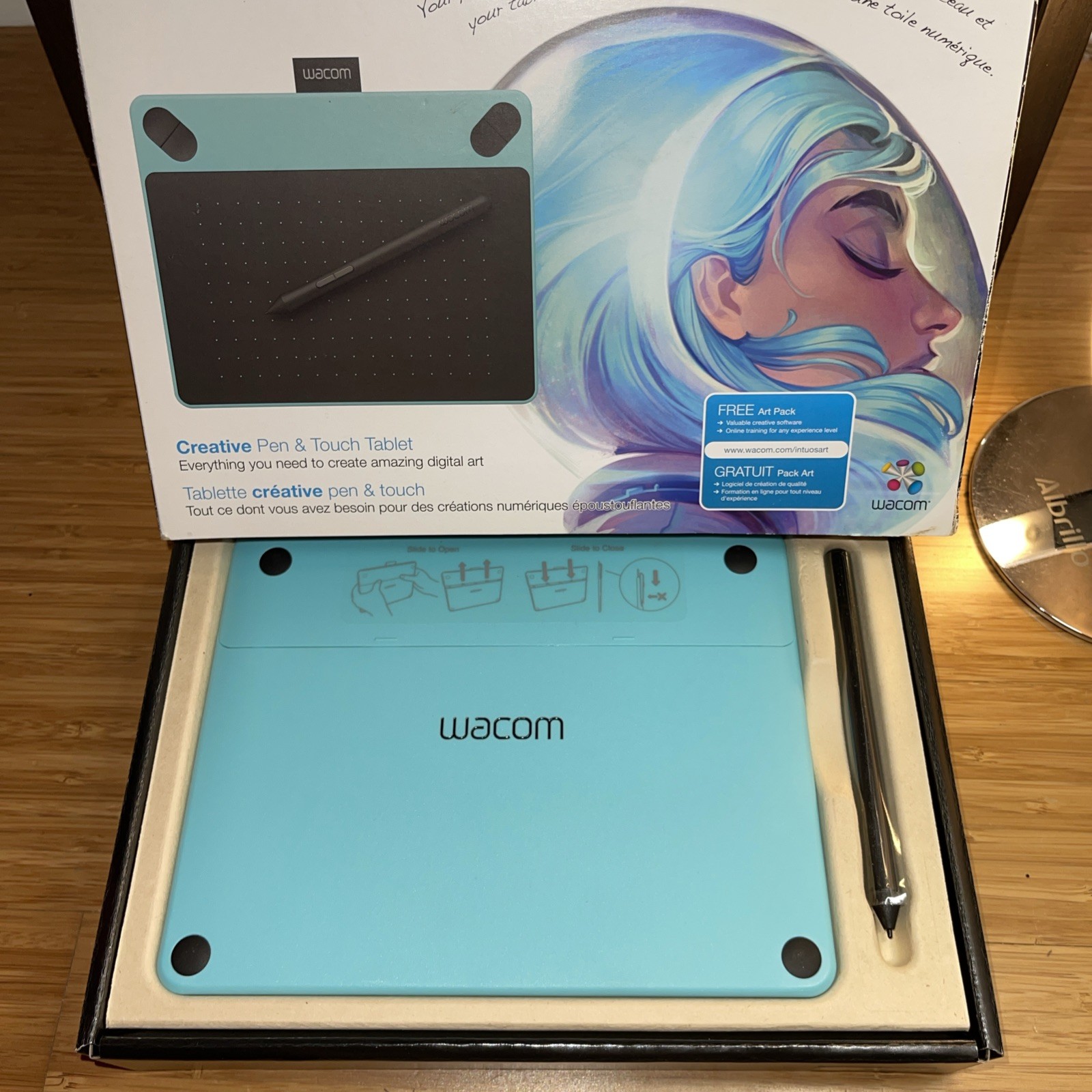 Wacom Intuos Draw CTH-490 Small Mint Blue Creative Pen Digital Touch Tablet