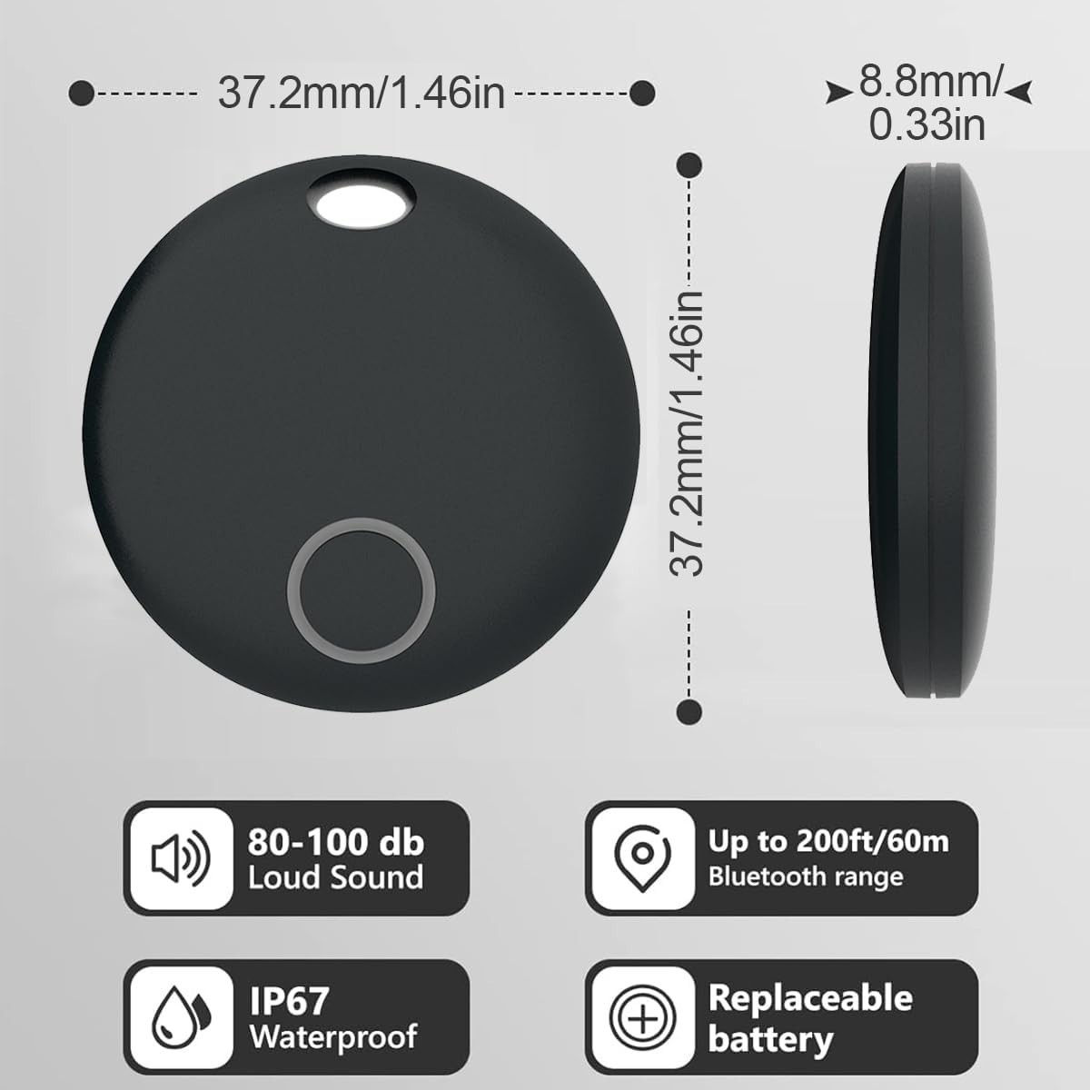 Air Tracker Tags - Durable & Shareable Luggage Tracker with Left Behind Reminder