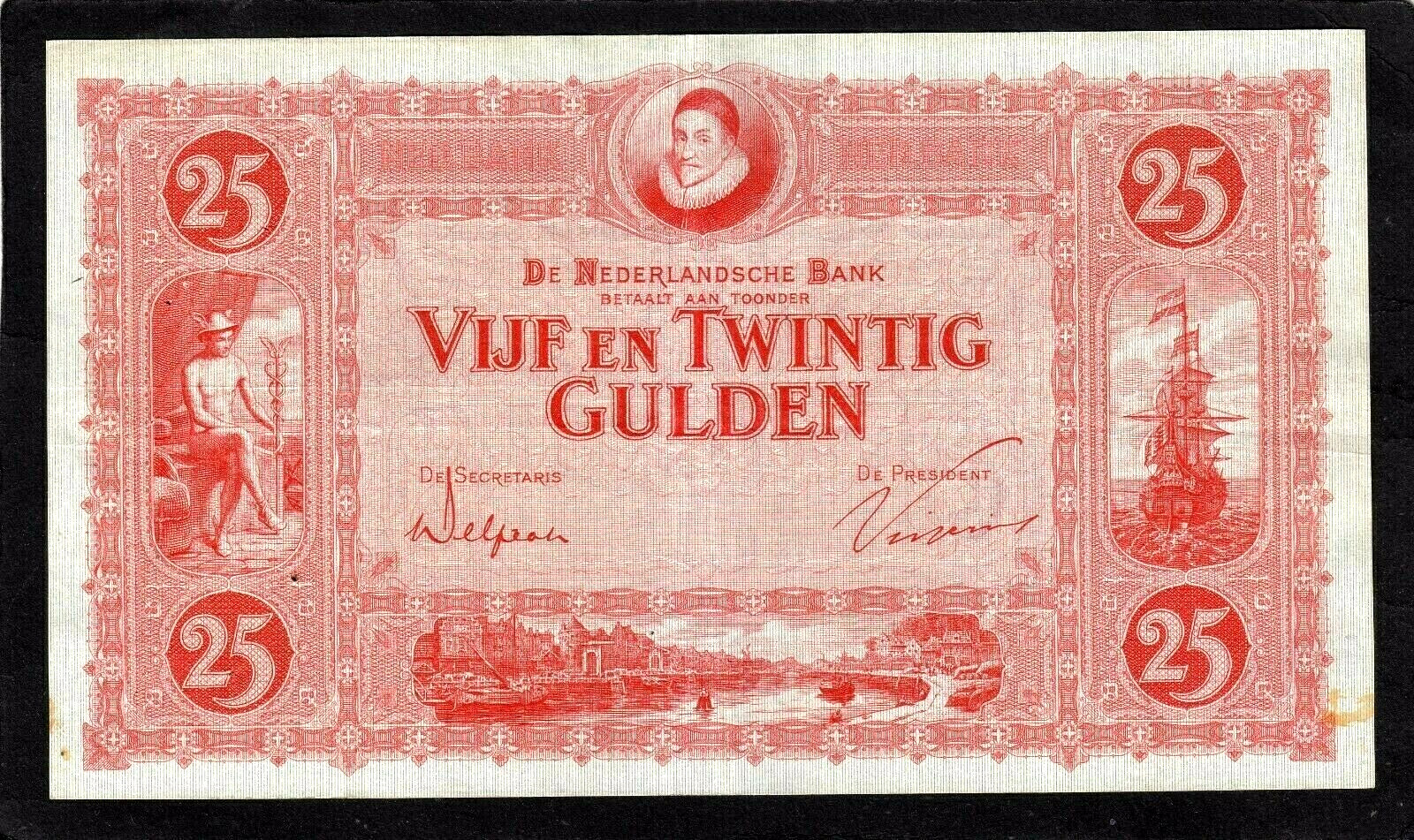 Netherlands 25 Gulden P-46 1930   EF